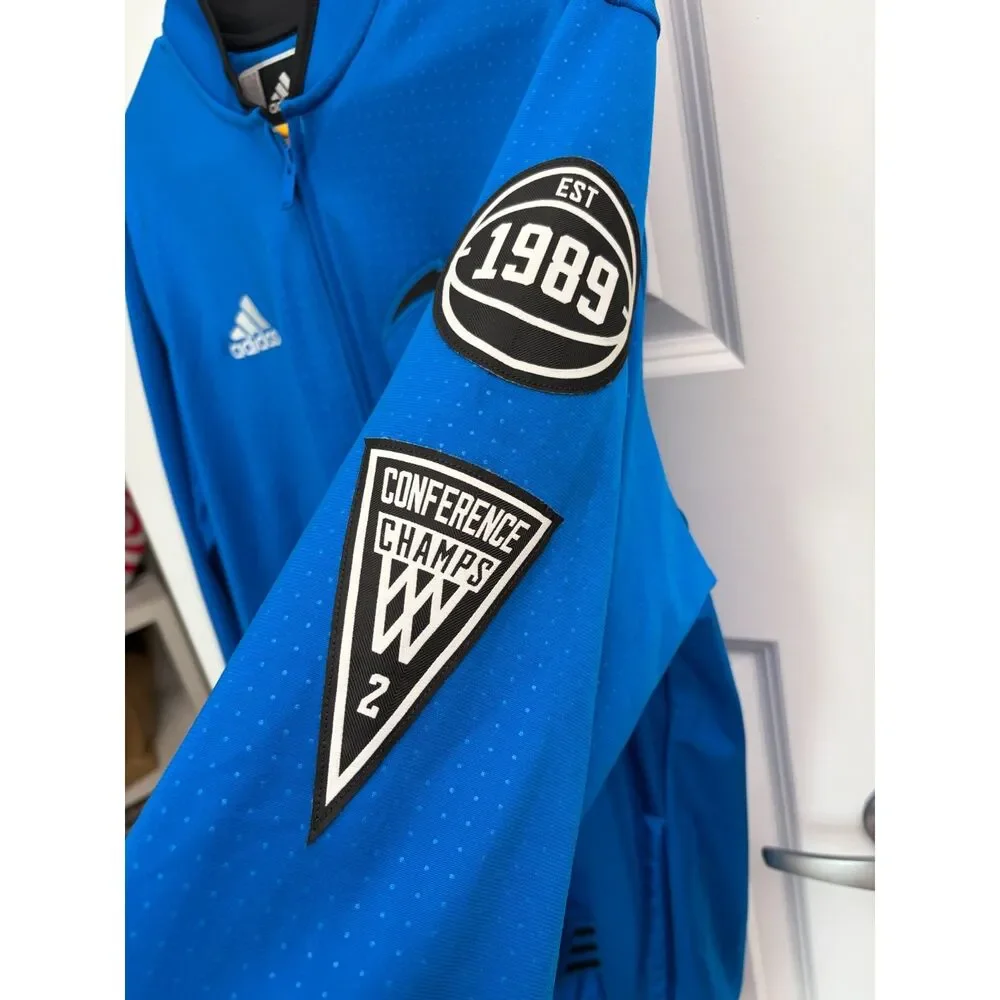 Adidas NBA Orlando Magic Track Jacket Mens Large Blue Conference Champs Patches